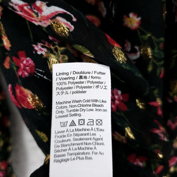J. CREW Ruffleneck top in midnight vintage floral BD800 Metallic MEDIUM - Picture 9 of 9